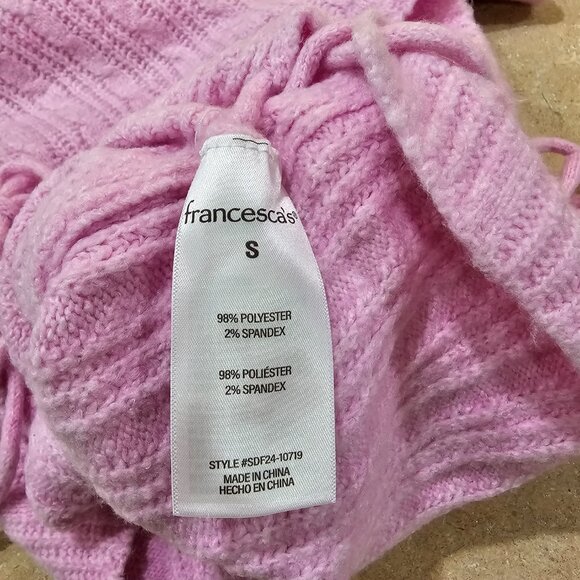 NWT Women's Francesca's V-Neck Cropped Sweater‎ Pink Size S - Picture 6 of 7